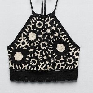 Zara Women Crochet Halter Top. Size S. NWT
